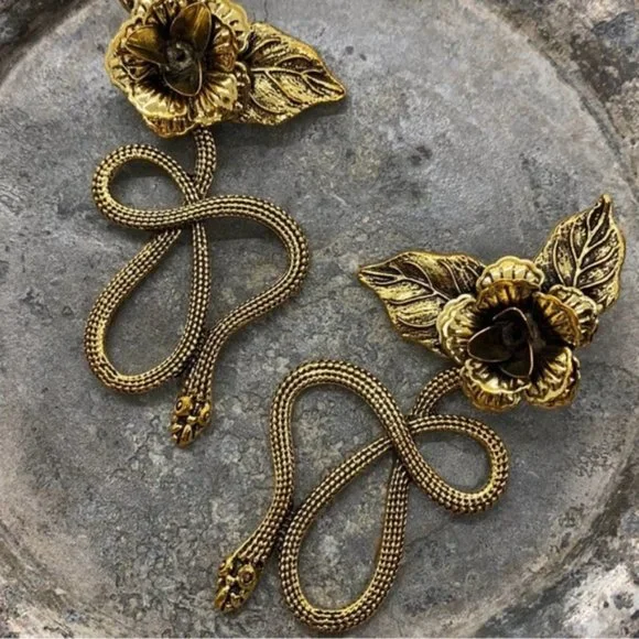 NEW Serpent & Roses Statement Earrings - Picture 5 of 11